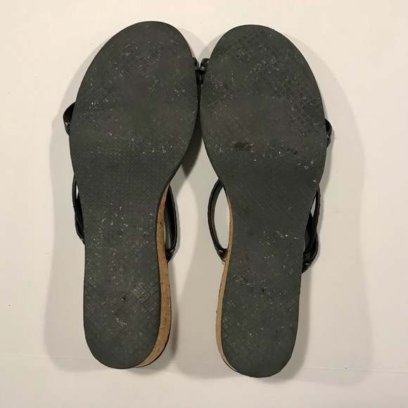 Handmade Black Wedge Sandals - Picture 3 of 7